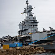 Det franska hangarfartyget Charles De Gaulle.