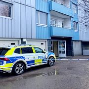 Polis efter explosionen i Västerås den 27 januari.  