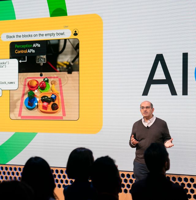 Zoubin Ghahramani, vice president of research at Google, speaks at the Google AI@ event on Wednesday, Nov. 2, 2022, in New York.  John Minchillo / AP