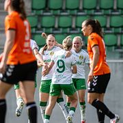 Hammarbys Mari Nyhagen jublar.