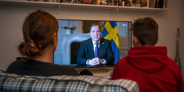 Statsminister Stefan Löfven under årets första tal till nationen, 22 mars.  Anders Wiklund/TT / TT NYHETSBYRÅN
