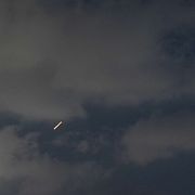 Israeli air defense system fires to intercept missiles that were launched from Iran, as seen from Hadera, northern Israel, Sunday, June 7, 2026. (AP Photo/Ariel Schalit)  XOB127