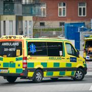 Arkivbild. Ambulans anländer till Sankt Görans Sjukhus akutmottagning.