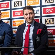 Djurgårdens tränare Robert Kimby och Malmö Redhawks tränare Tomas Kollar.