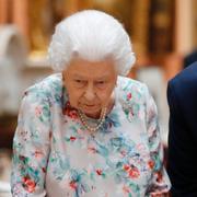 Donald Trump och drottningen i Westminster Abbey.