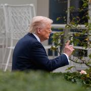 Donald Trump utanför Vita huset den 30 september 2025. 