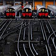 Stillastående tåg i London. Arkivbild.