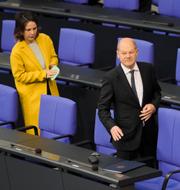 Olaf Scholz och utrikesminister Annalena Baerbock. Markus Schreiber / AP