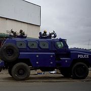 Ett polisfordon i Lusaka i Zambia.