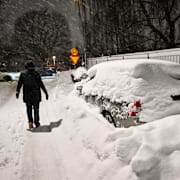 Snöigt i Stockholm.