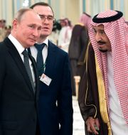 Vladimir Putin och Saudiarabiens kung Salman.  Alexei Nikolsky / TT NYHETSBYRÅN