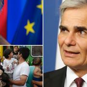 Viktor Orbán, flyktingar tvingades av tåg vid läger, Werner Faymann.
