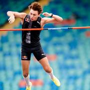  Armand Duplantis klarar 5,94 under herrarnas stavhopp under lördagens stav- och längdhoppsgala Bauhaus Jump Challenge på Ullevi i Göteborg