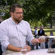 Jimmie Åkesson visar sina stenar i Morgonstudion