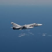 Bild på ett av de ryska stridsflygen, av typen Su-24.