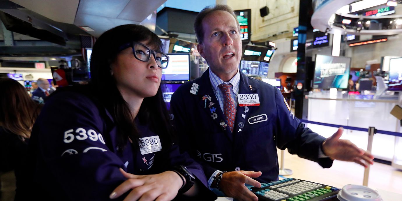 Investerare på Wall Street. Illustrationsbild.