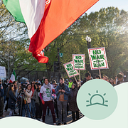 Fredsprotester utanför Vita huset i natt.