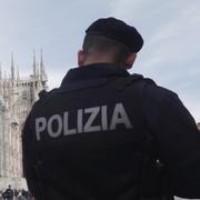 Italiensk polis i Milano. 