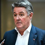 Norwegians vd Geir Karlsen vid pressträff på tisdagen.