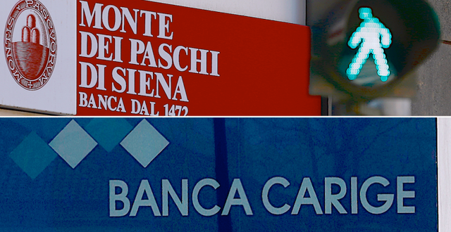 Italienska problembankerna Monte dei Paschi och Carige. TT.