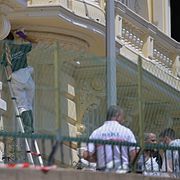 Den misstänkta. Kriminaltekniker arbetar på brottsplatsen i Monaco den 30 juni.