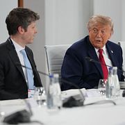 President Donald Trump och Open AI-chefen Sam Altman vid G7-mötet förra veckan.