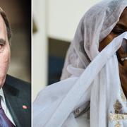 Stefan Löfven/en kvinna sörjer efter dagens krasch i Etiopien.