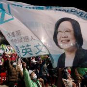 Tsai Ing-Wen-supportrar i Taiwan.