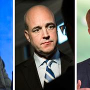 Åsa Romson, Fredrik Reinfeldt och Gustav Fridolin.