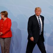 Arkivbild: Donald Trump och Angela Merkel i samband med G20-mötet i Hamburg i somras, där klimatet var en stor fråga.