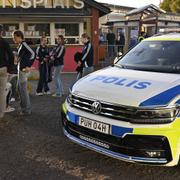 Skärpt polisnärvaro vid Malmö IP den 19 september 2024. 