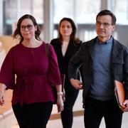 Moderaternas migrationspolitiska talesperson Maria Malmer Stenergard och partiledare Ulf Kristersson.