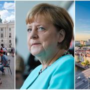 Människor på ett kafé i centrala Wien, Angela Merkel, Berlin