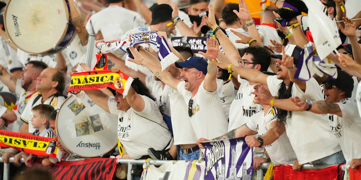 Real Madrid-supportrar, arkivbild från 2025.