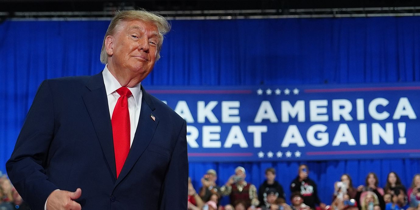 Donald Trump på ett valmöte i New York den 10 oktober.