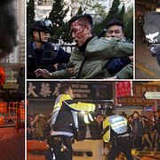Bilder från sammandrabbningarna mellan polis och demonstranter.