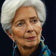 ECB-chefen Christine Lagarde, bild från översvämmat Tyskland 2013. 