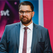 Jimmie Åkesson (SD) och Lorentz Tovatt (MP)