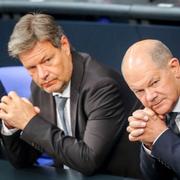 Förbundskansler Olaf Scholz och vicekansler Robert Habeck. 