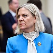 Socialdemokraternas partiledare Magdalena Andersson (S) vid riksmötets öppnande.