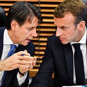 Conte och Macron vid EU-möte i somras.