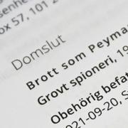 Stockholms tingsrätt meddelar dom i mål där två bröder, Peyman och Payam Kia, står åtalade för grovt spioneri mot Sverige. 