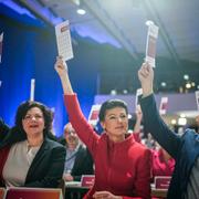 Sahra Wagenknecht (mitten) bildade partiet i januari.