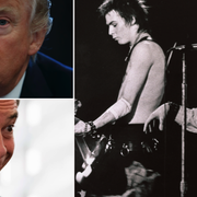 Donald Trump, Nigel Farage/Sid Vicious och Johnny Rotten, 1978.