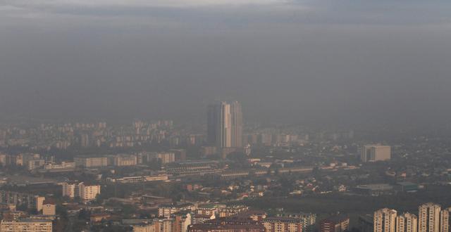 Föroreningar över Skopje, Makedonien. Arkivbild. Boris Grdanoski / Ap