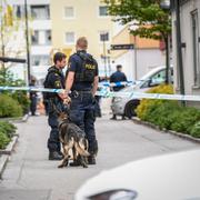 Polisen på plats i Husby den 31 maj. 