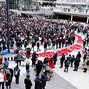 Rebellmammorna demonstrerar i Stockholm 2024.