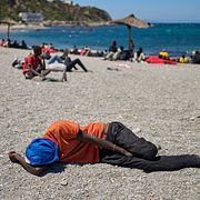En migrant som korsat gränsen i början av augusti.