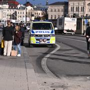 Polisen i Gamla stan på onsdagen.