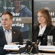 Lorents Burman (S) (t.v), ordförande i Skellefteås kommunstyrelse, tillsammans med kommundirektör Kristina Sundin Jonsson.